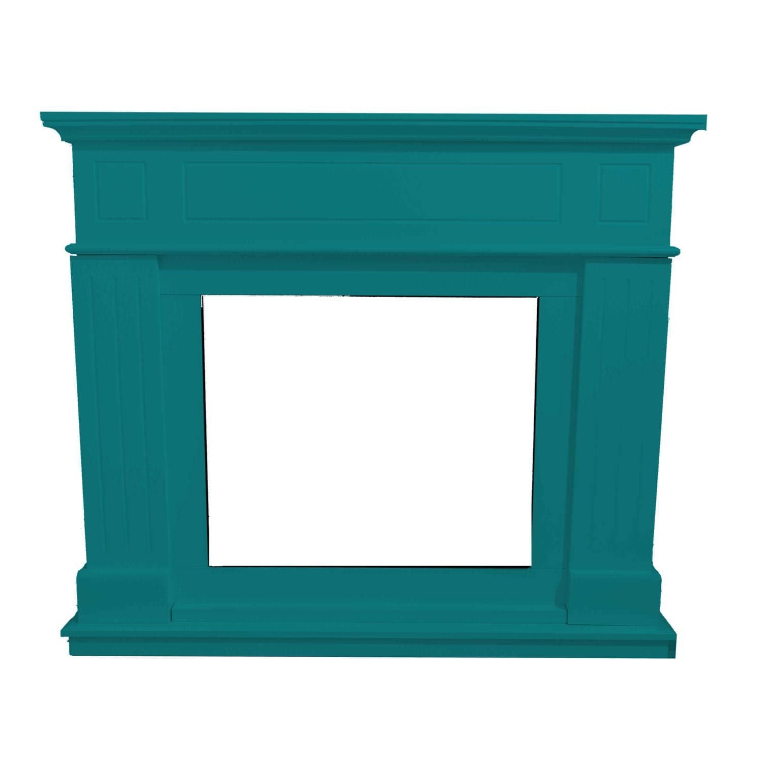Cornice In Legno Blu Turchese Per Camino Eleganza e Qualita