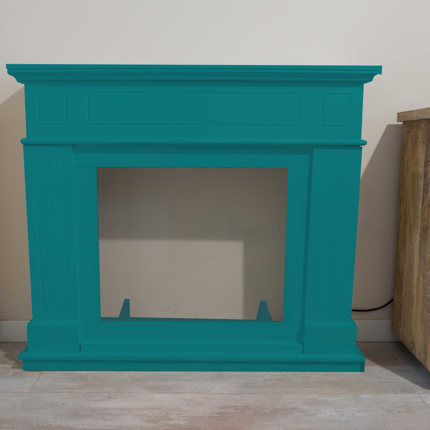 Cornice In Legno Blu Turchese Per Camino Eleganza e Qualita
