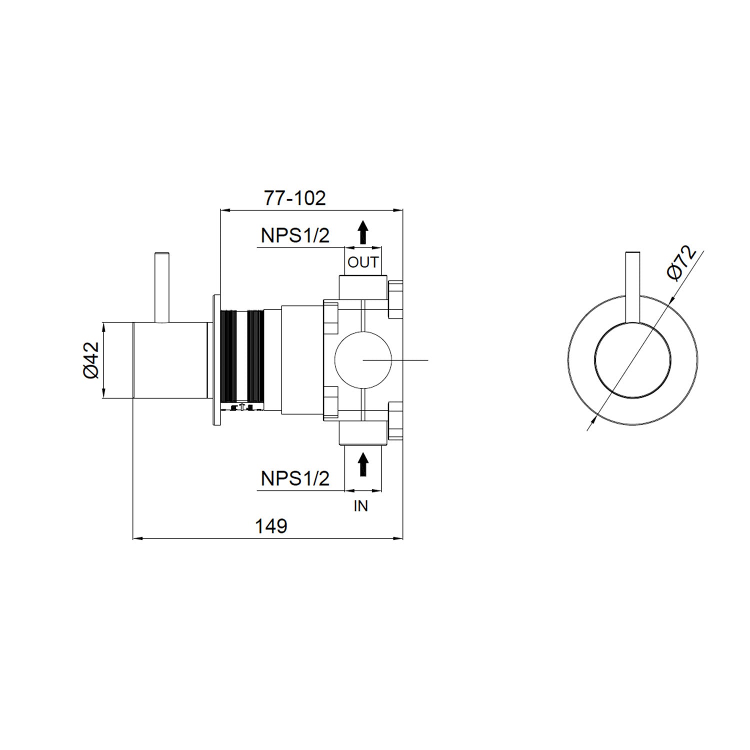 Deviatore da muro Levante Inox 316L eleganza e resistenza per il tuo bagno