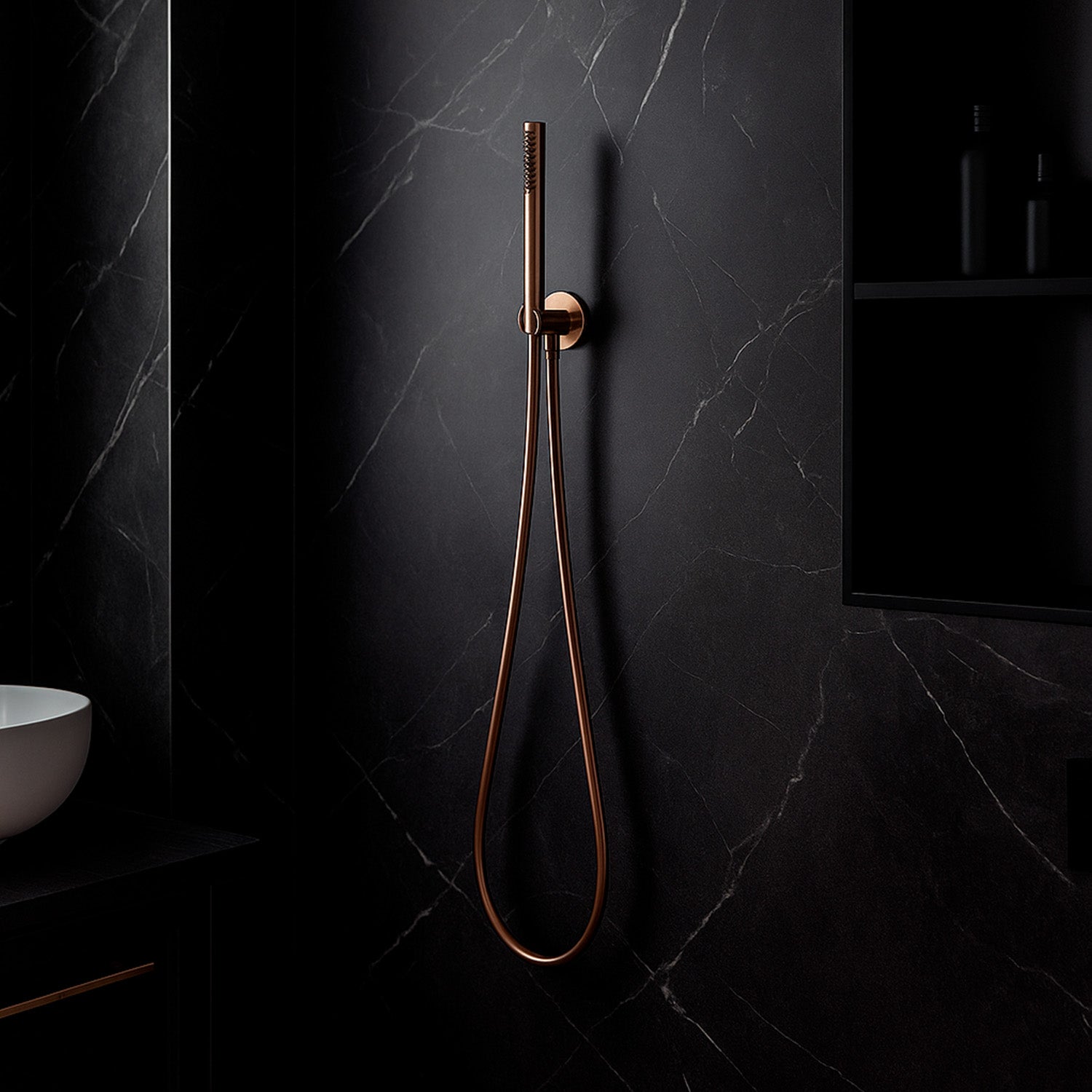 Kit doccino Sined in acciaio inox PVD oro rosa eleganza e funzionalita per ogni ambiente