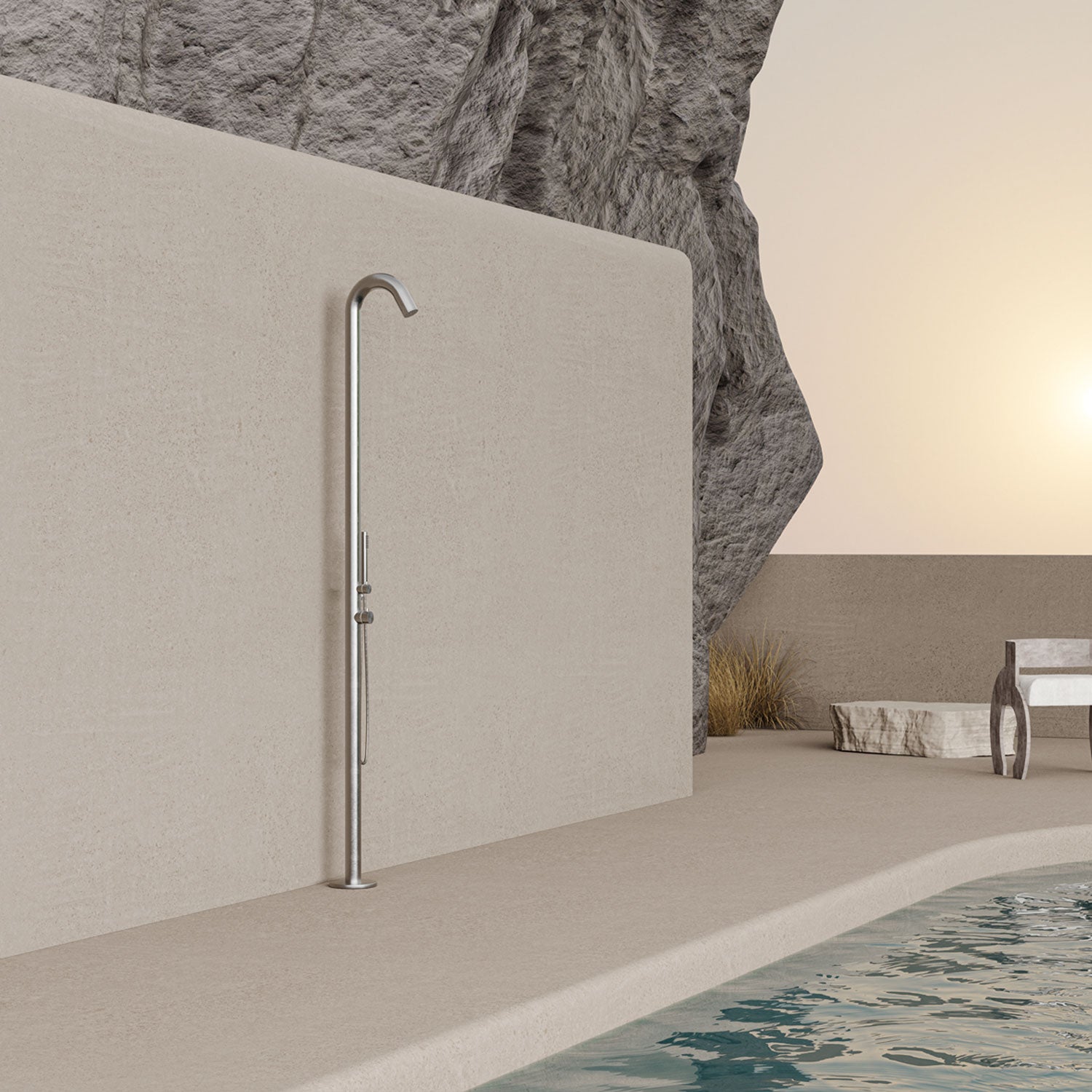 Doccia Esterna In Acciaio Inox Satinato Sined Alghero Eleganza Resistenza e Funzionalita Per Il Tuo Spazio Esterno Acquista Ora Con Spedizione Veloce e Garanzia Postvendita