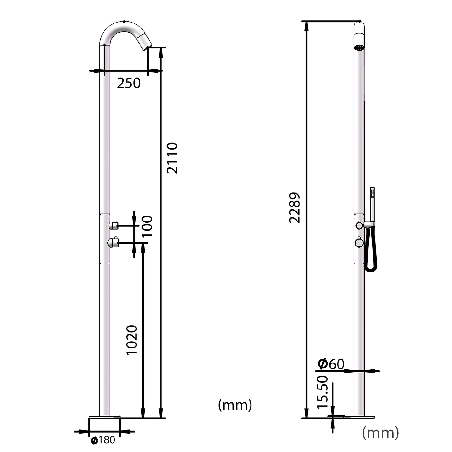 Doccia Da Giardino Nera In Acciaio Inox Aisi 316l Con Miscelatore e Doccetta Design Elegante e Resistente Per Esterni e Interni Acquista Ora Con Spedizione Gratuita e Garanzia Postvendita