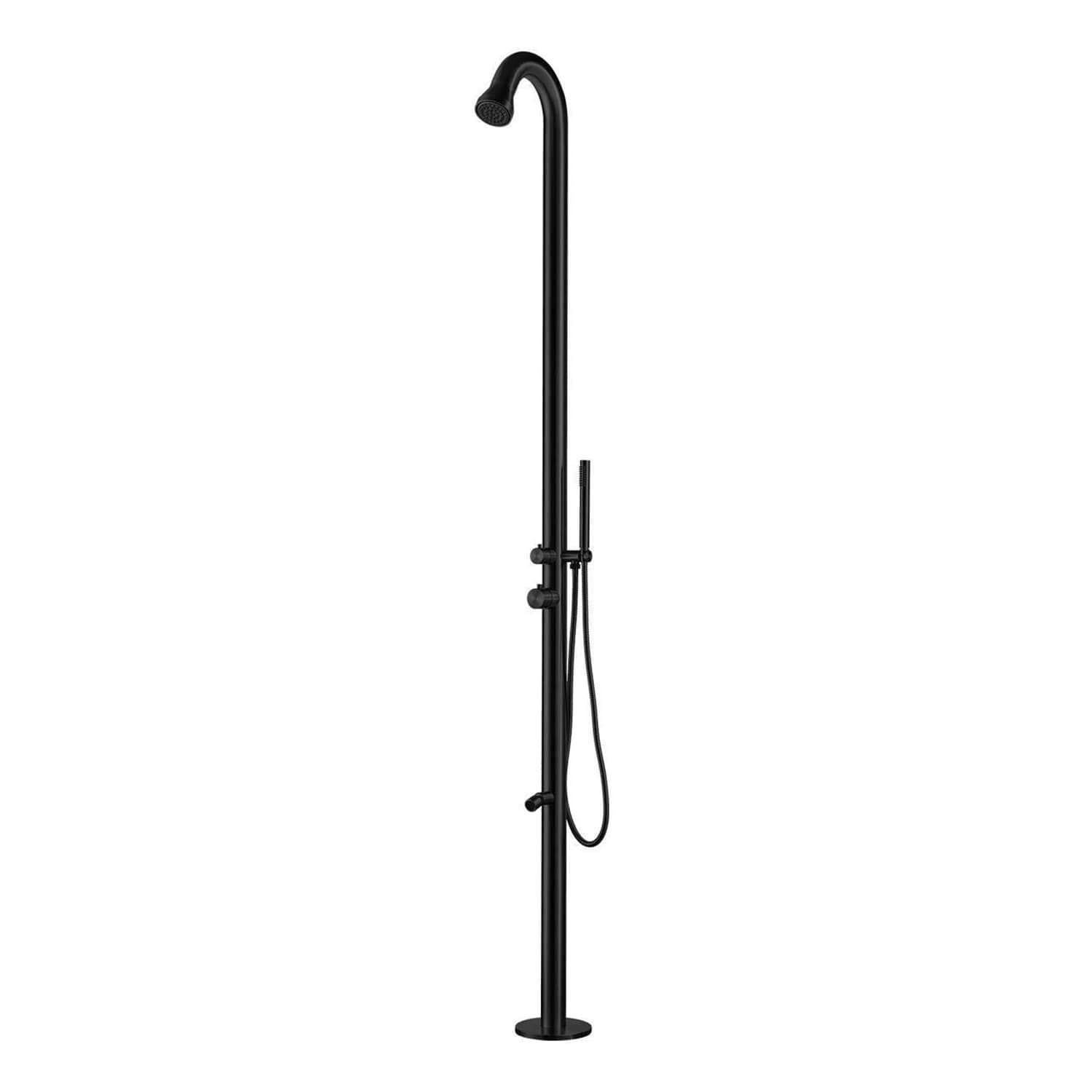 Doccia Nera In Acciaio Inox 316l Con Soffione e Doccino