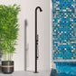 Doccia Nera In Acciaio Inox 316l Con Soffione e Doccino