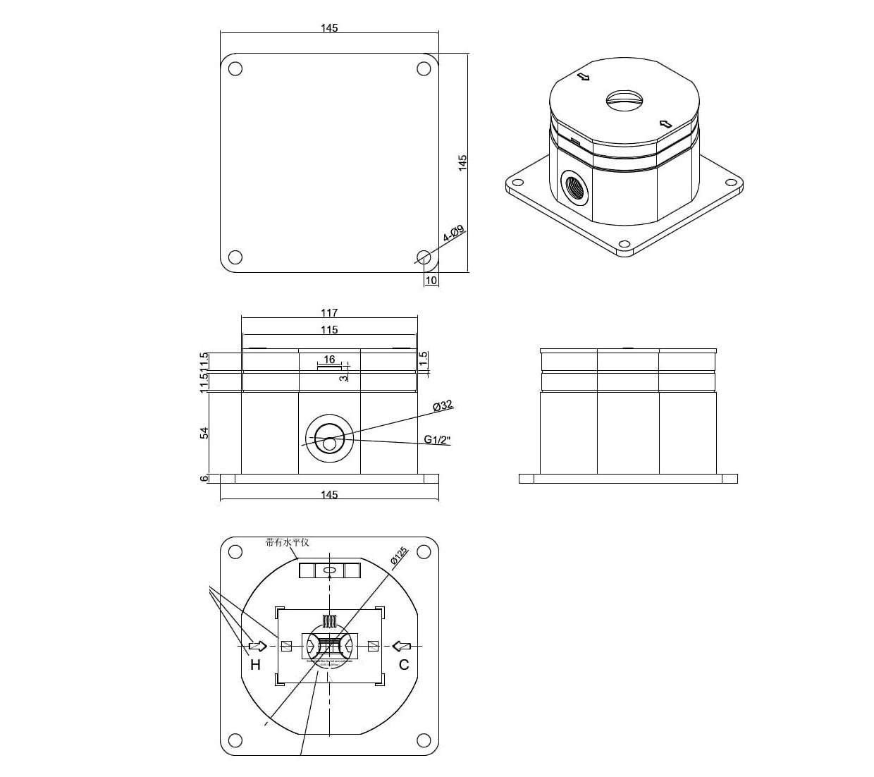 Sistema Di Fissaggio Rapido Per Docce Inox Sined Cbox Installazione Sicura e Design Elegante