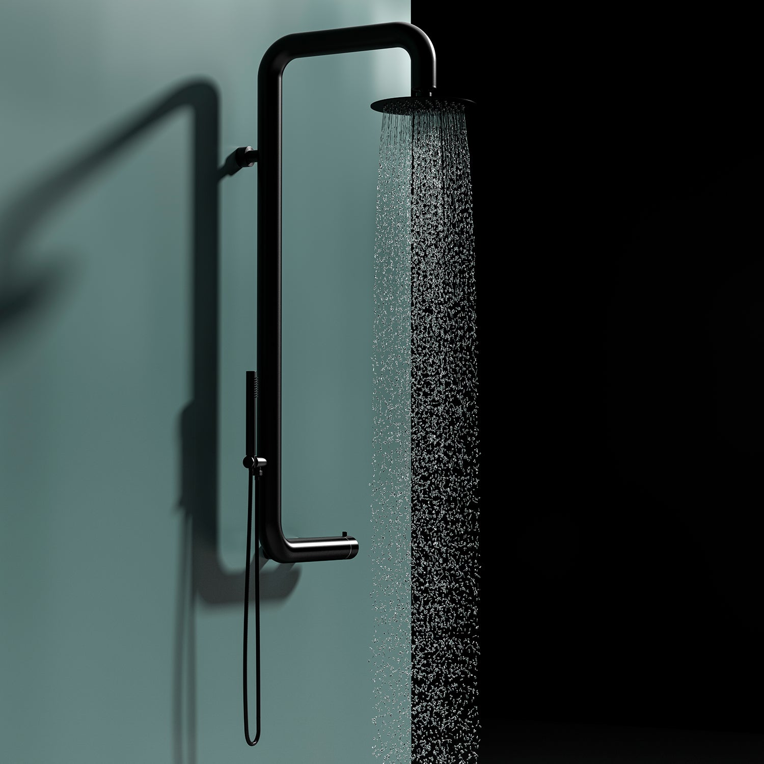 Doccia Cabras Nera In Acciaio Inox a Parete Eleganza e Resistenza