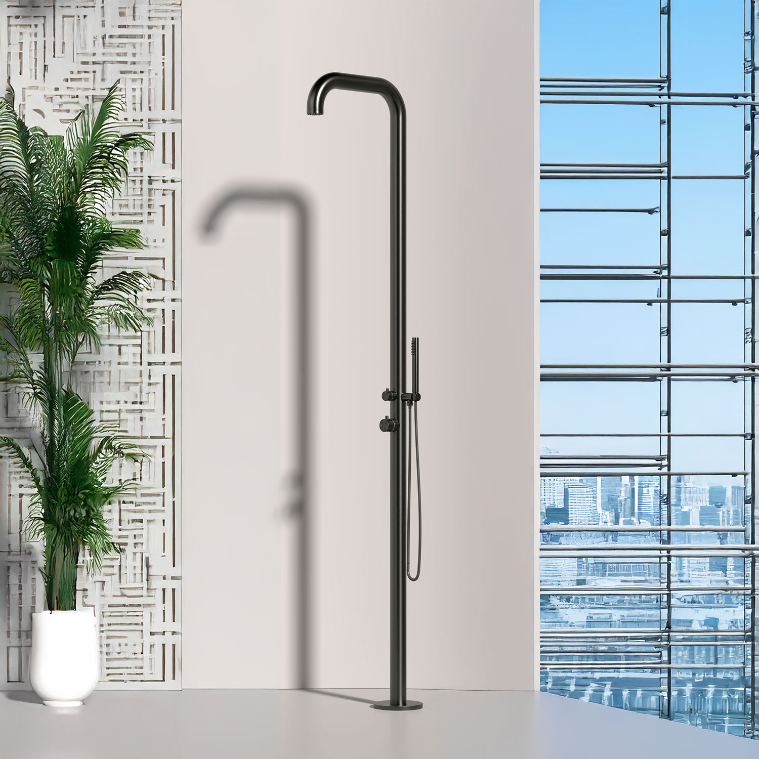 Doccia Inox Canna Di Fucile Per Esterni Design Elegante e Resistente