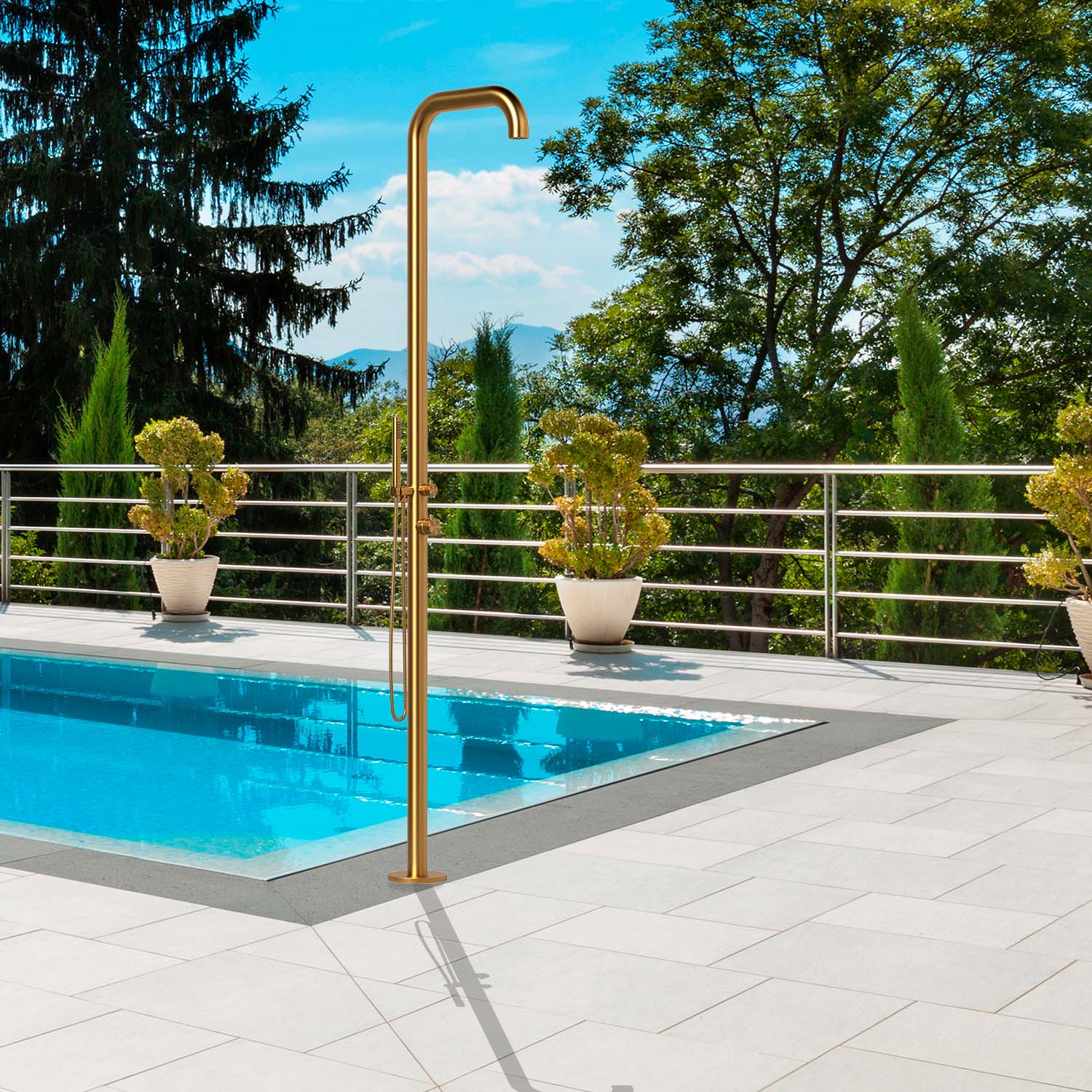 Doccia Esterna In Acciaio Inox 316l Color Oro Eleganza e Durata