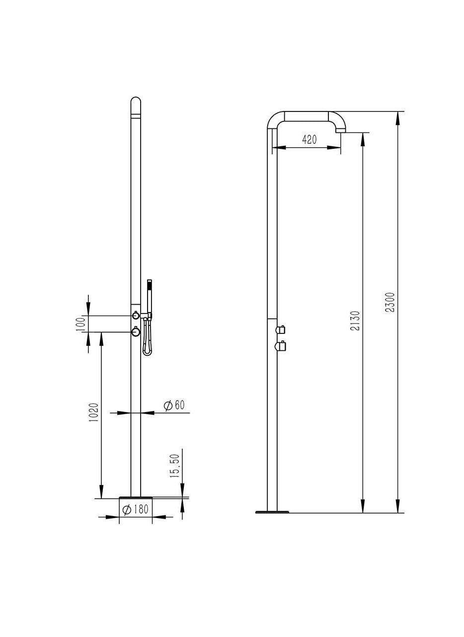 Doccia Esterna In Acciaio Inox 316l Color Oro Eleganza e Durata