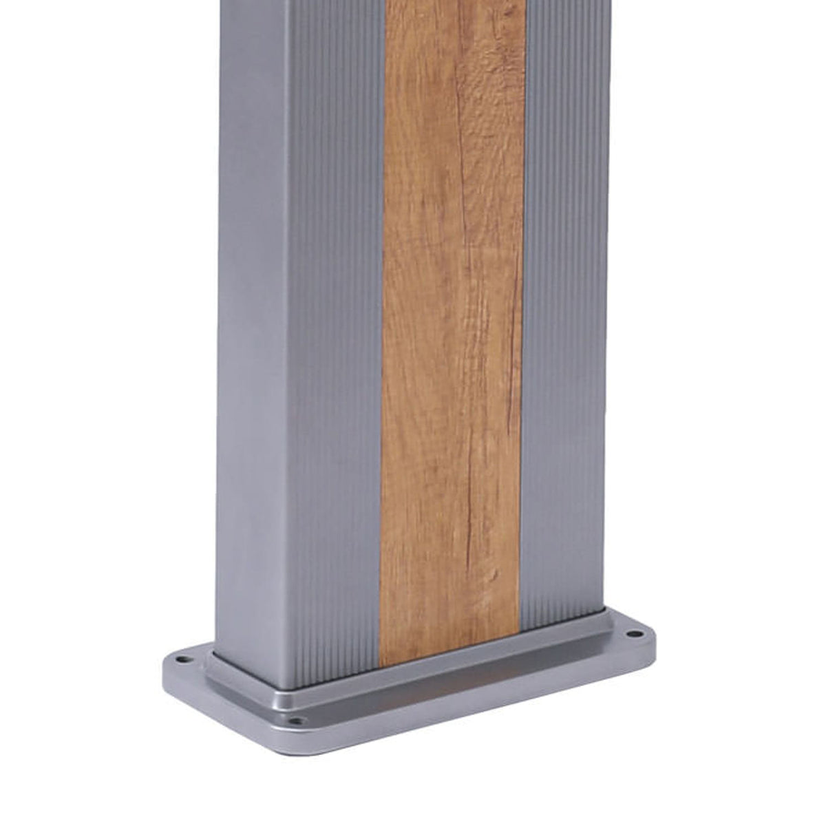 Doccia Solare Grigia In Alluminio Con Fascia Legno e Soffion