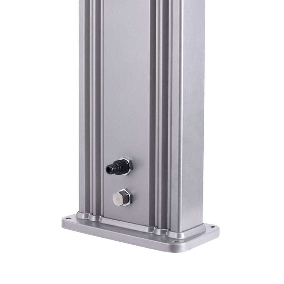 Doccia Solare Grigia In Alluminio Con Fascia Legno e Soffion