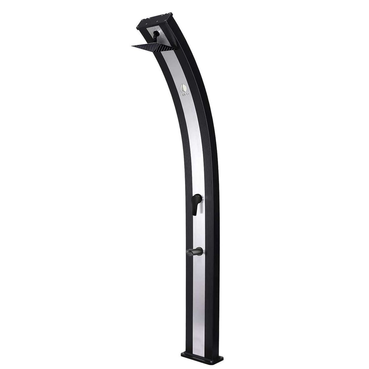 Doccia Solare Nera In Alluminio 40 Litri Con Fascia Inox