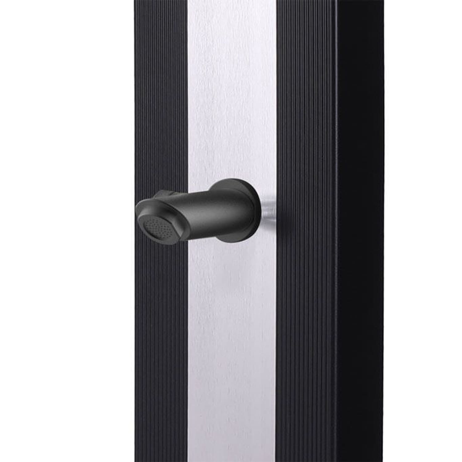 Doccia Solare Nera In Alluminio 40 Litri Con Fascia Inox