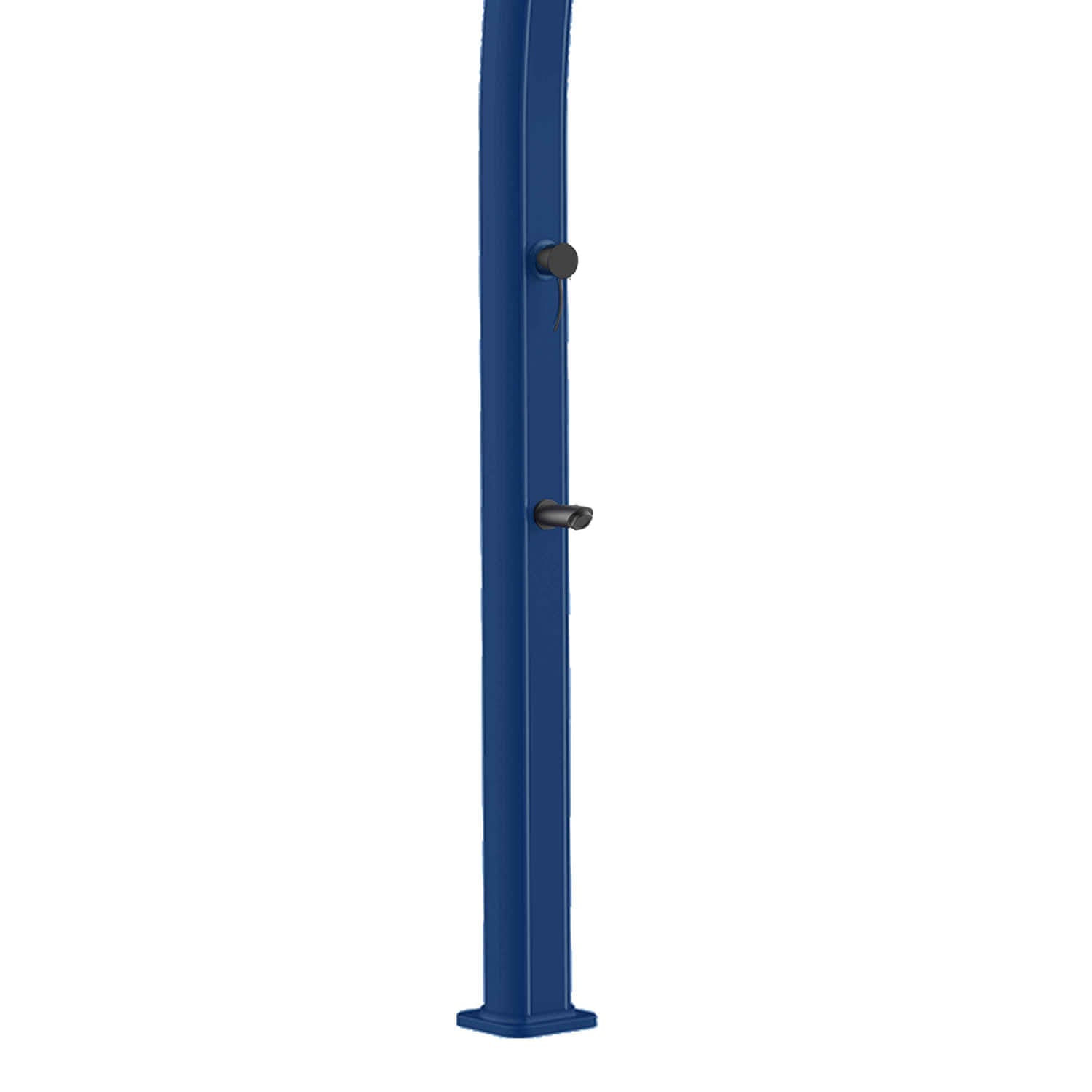 Doccia Solare Blu In Alluminio Da 25 Litri Con Soffione Rotondo Da 15 Cm Miscelatore e Rubinetto Lavapiedi Struttura Curva In Alluminio Per Esterno Altezza 226 Cm Ideale Per Bordo Piscina Giardino Beb Hotel e Campeggi Realizzata Con Materiali Di