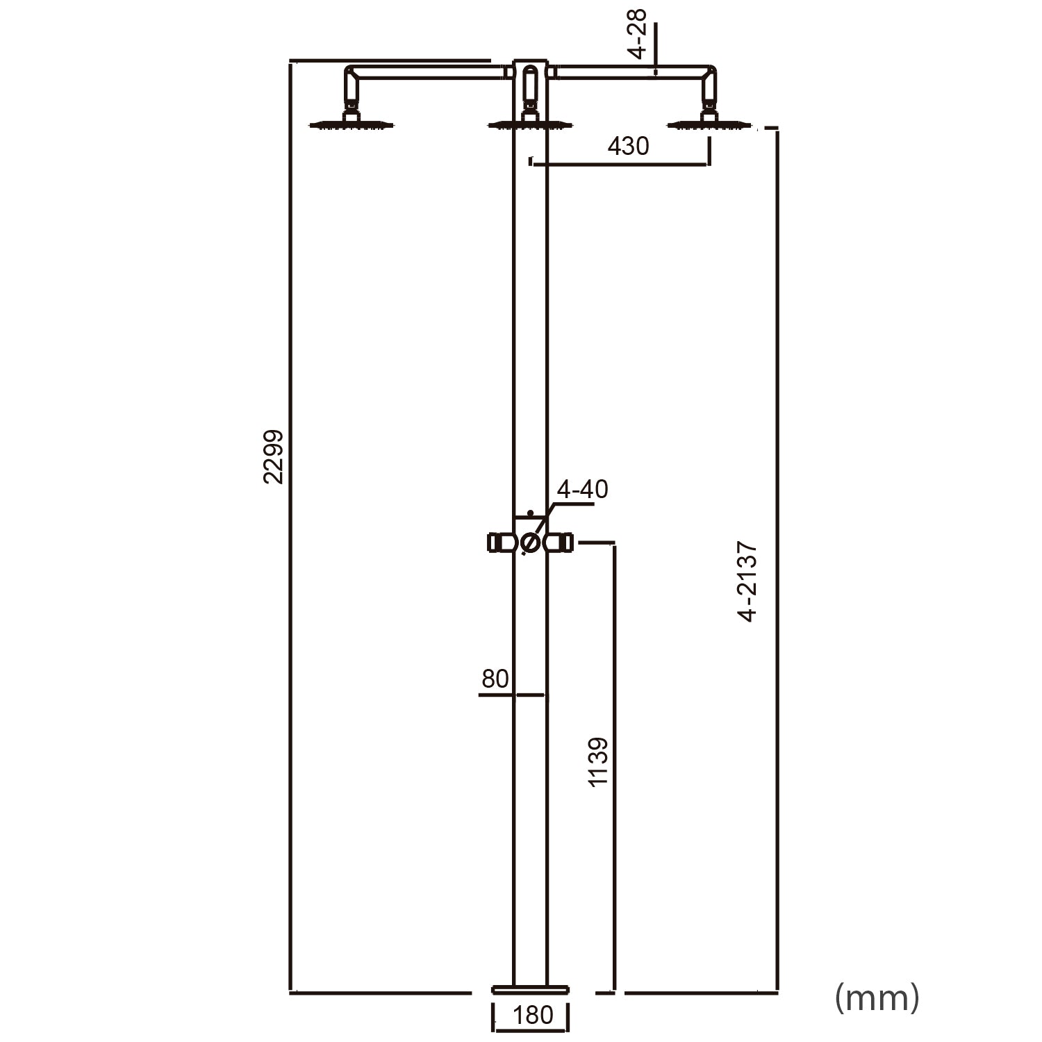 Doccia Esterna Inox Idra 4 Getti Eleganza e Durabilita