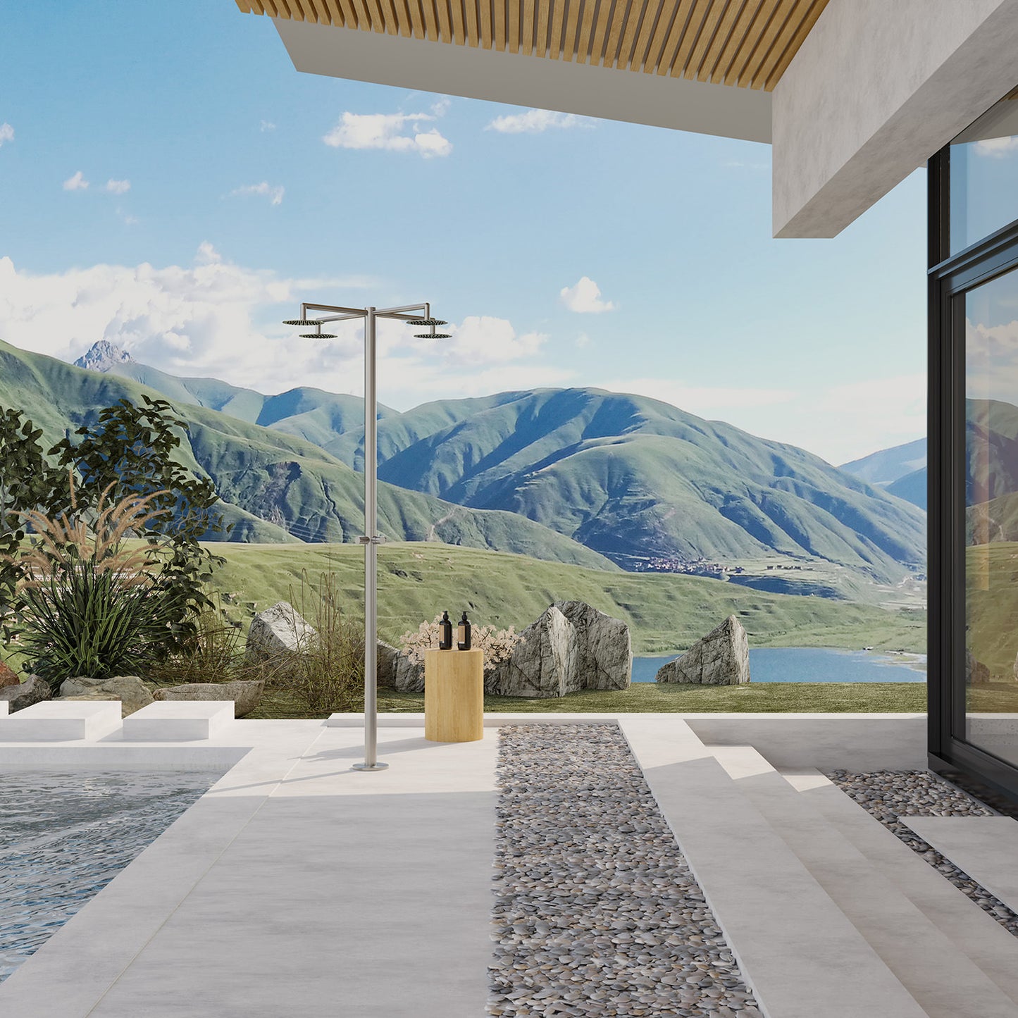 Doccia Esterna Inox Idra 4 Getti Eleganza e Durabilita