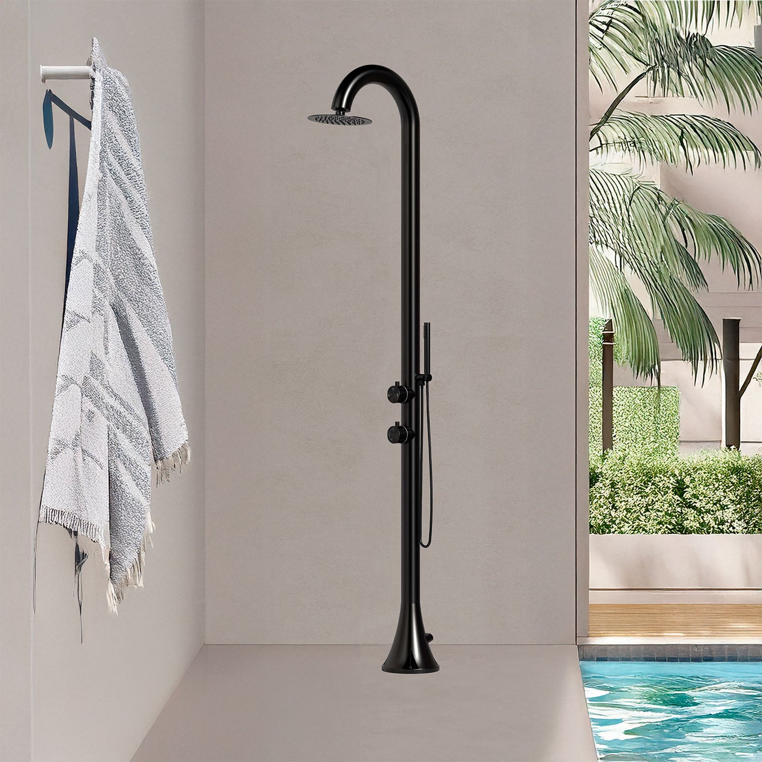 Doccia Nera In Acciaio Inox Nautico 316l Eleganza e Durabilita