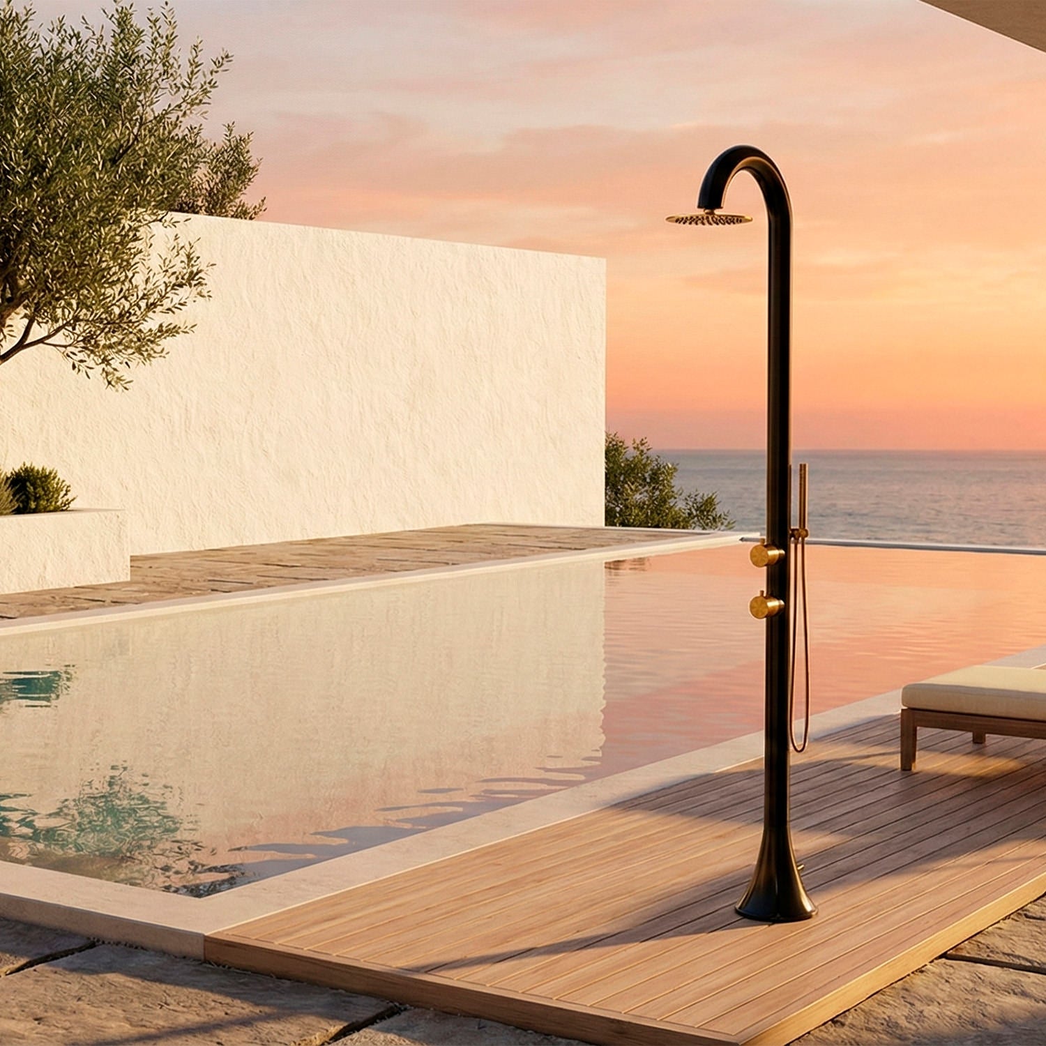 Doccia Luna D Nera Inox 316L Eleganza e Durabilita