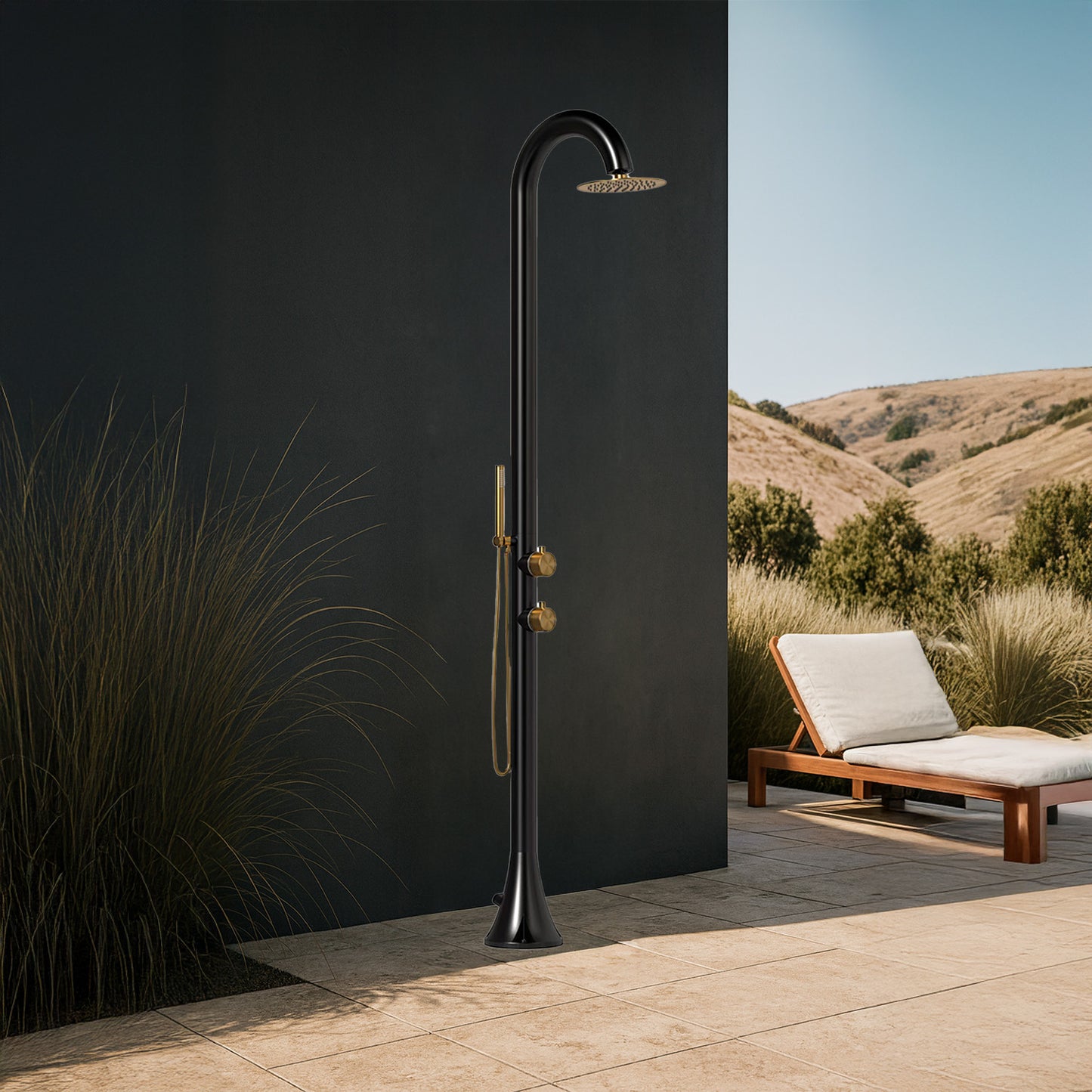 Doccia Luna D Nera Inox 316L Eleganza e Durabilita