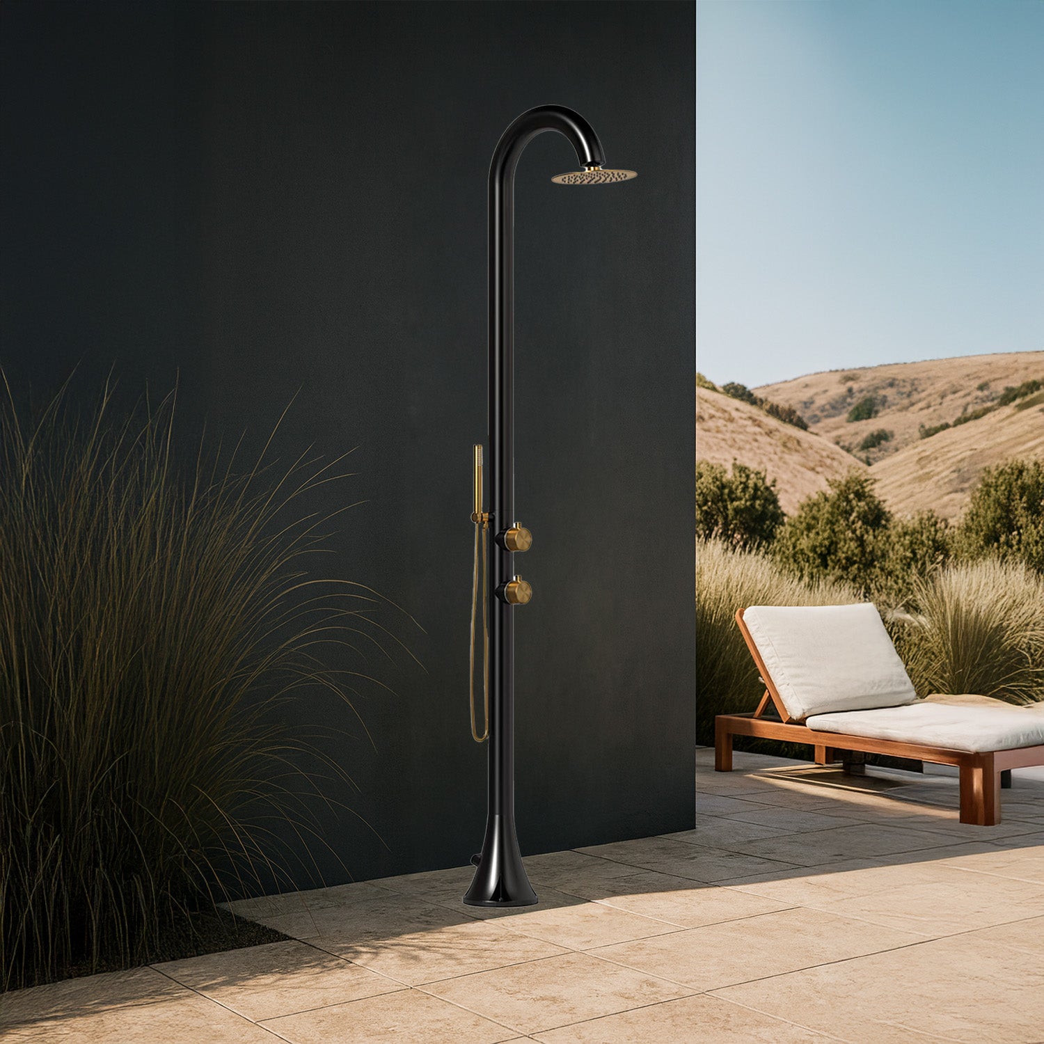 Doccia Luna D Nera Inox 316L Eleganza e Durabilita