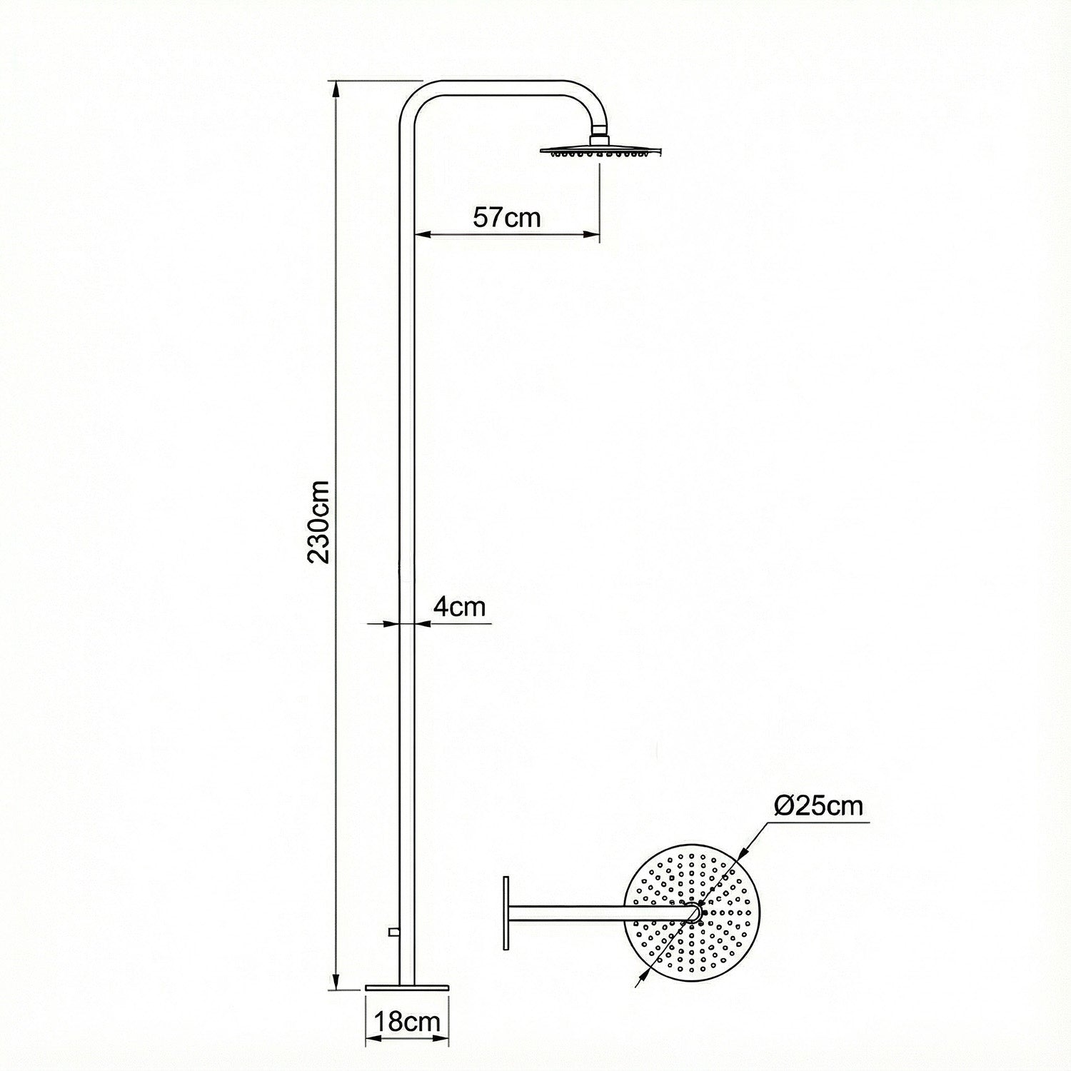 Doccia esterna inox 316L SINED Nora eleganza e durata