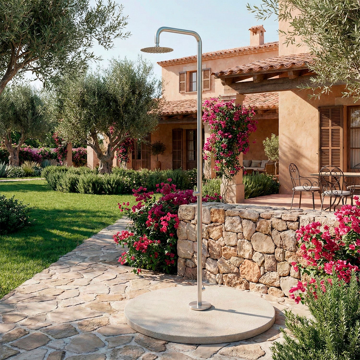 Doccia esterna inox 316L SINED Nora eleganza e durata