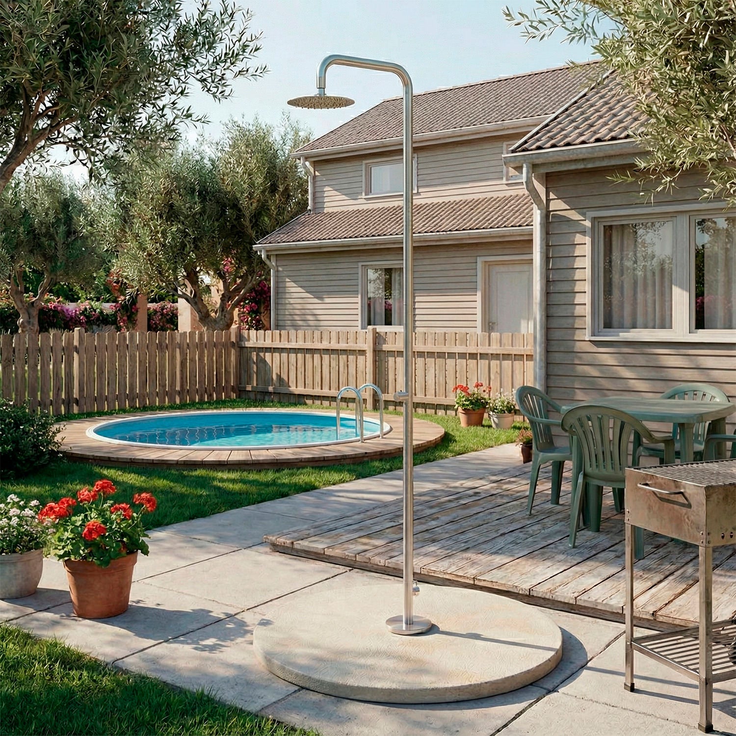 Doccia esterna inox 316L SINED Nora eleganza e durata