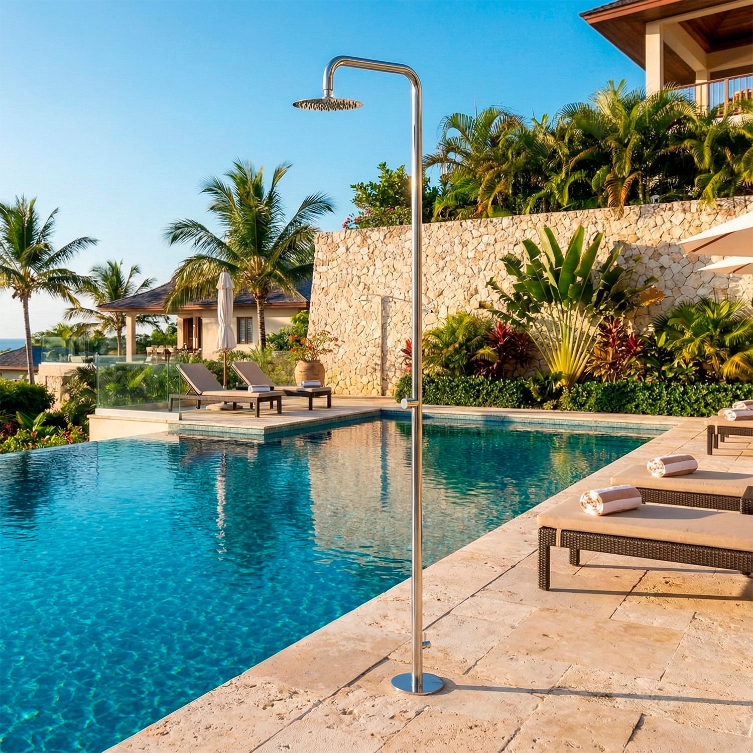 Doccia esterna inox 316L SINED Nora eleganza e durata