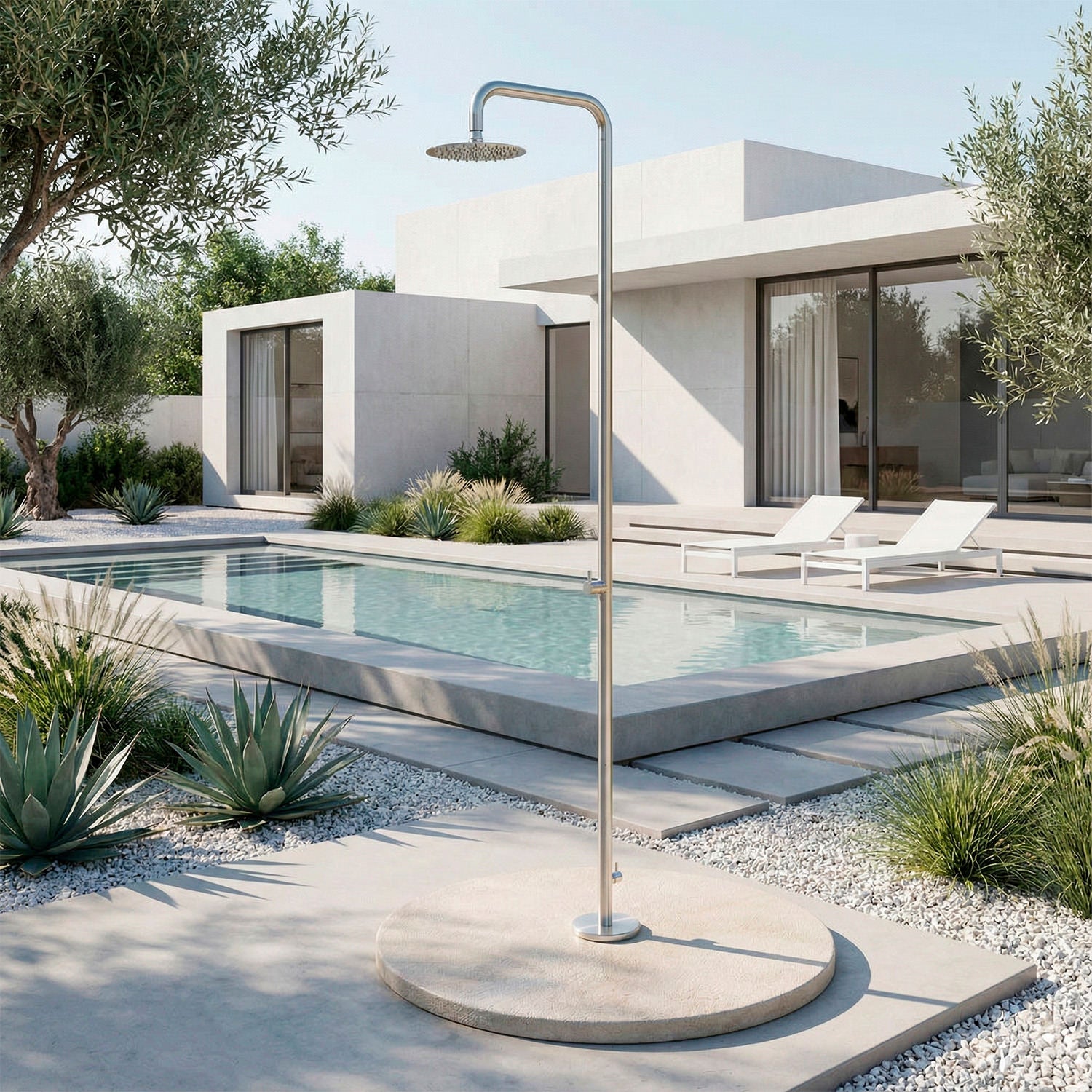 Doccia esterna inox 316L SINED Nora eleganza e durata