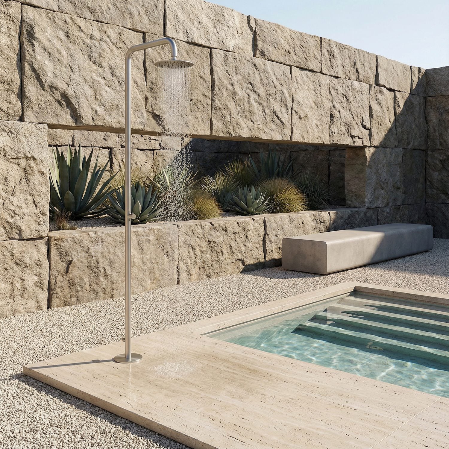 Doccia esterna inox 316L SINED Nora eleganza e durata