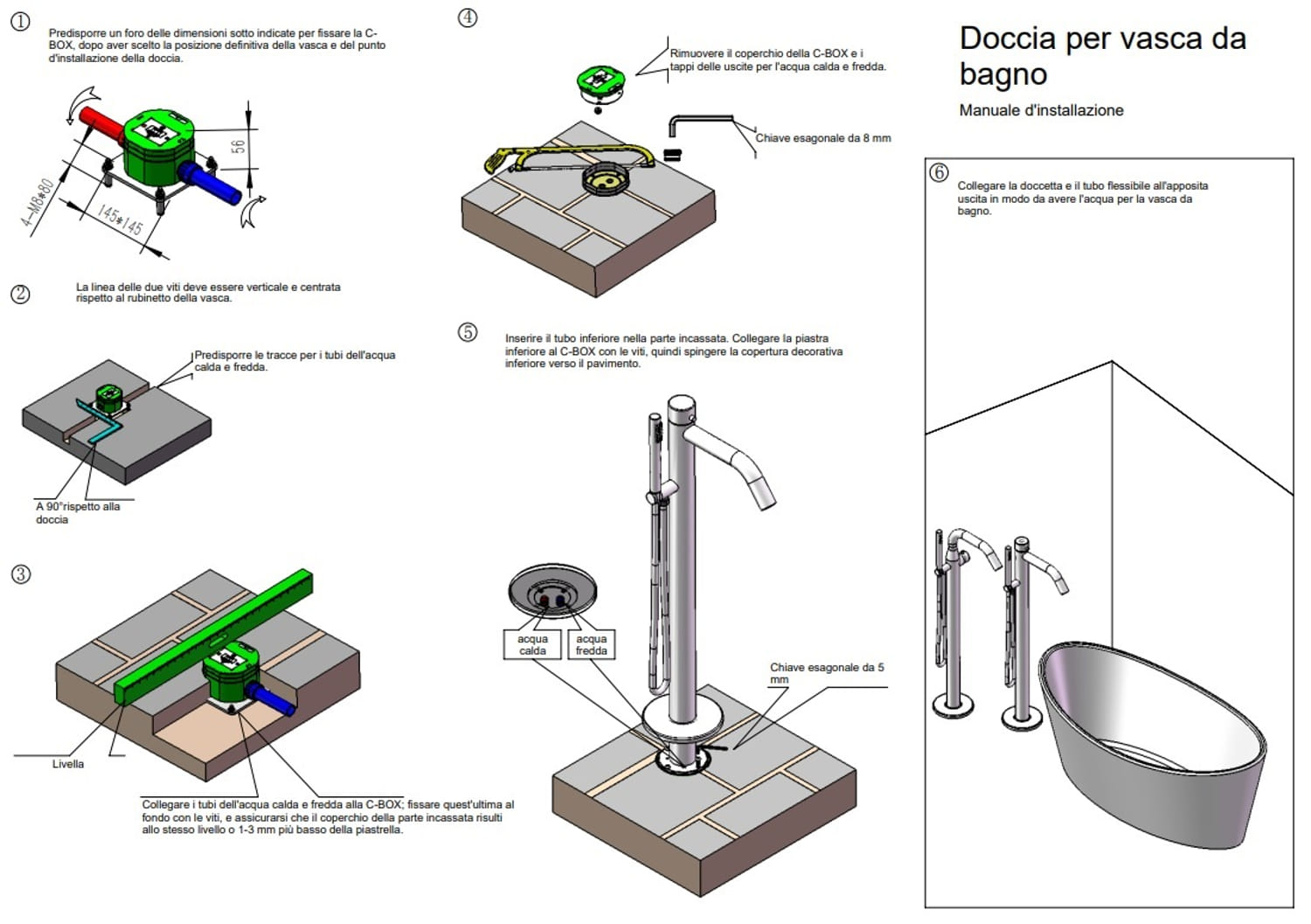 Sined Oristano Rubinetto Nero Per Vasca Con Doccetta Inox 316l Per Esterno Vasca Con Doccetta
