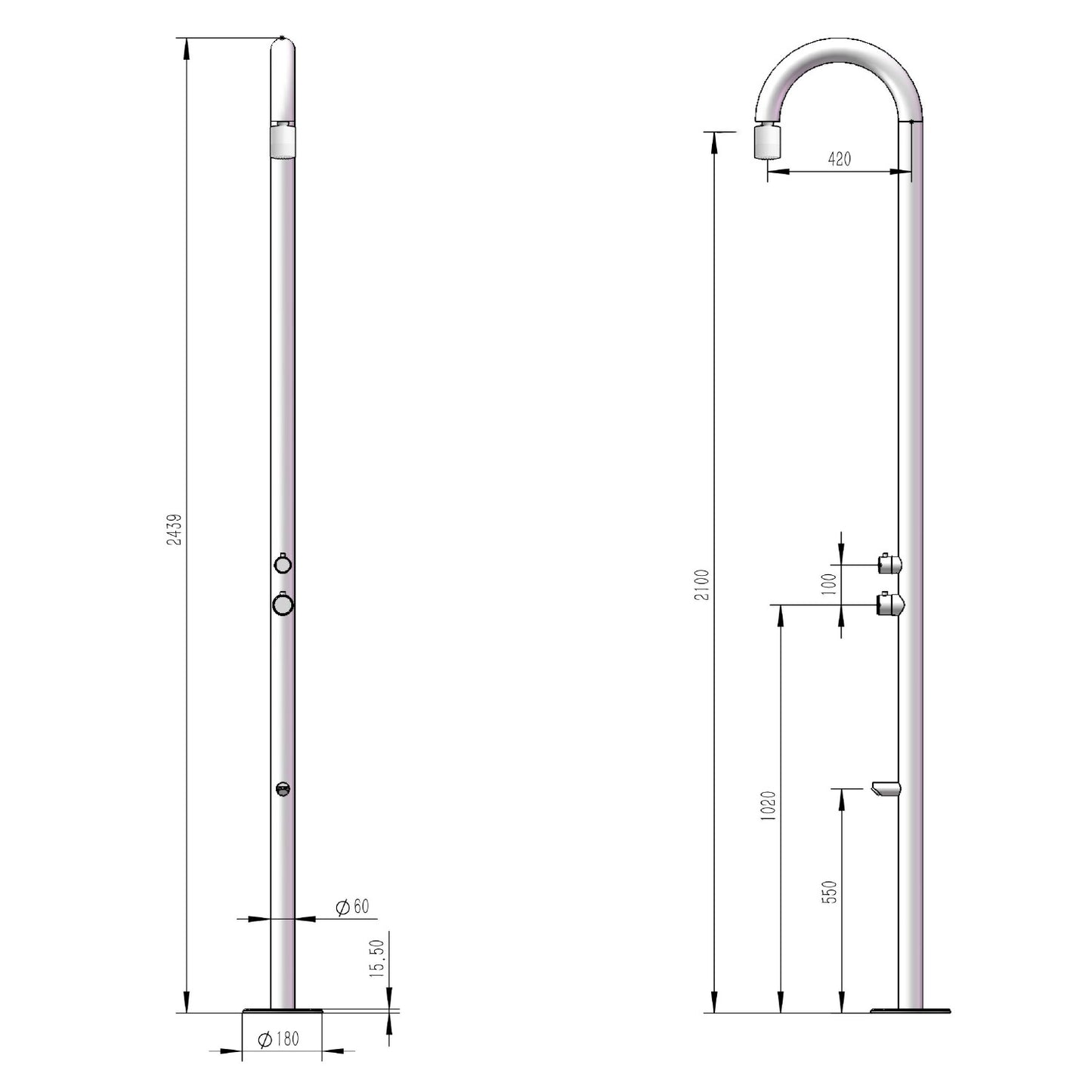 doccia orosei oro in acciaio inox 316l eleganza e durata