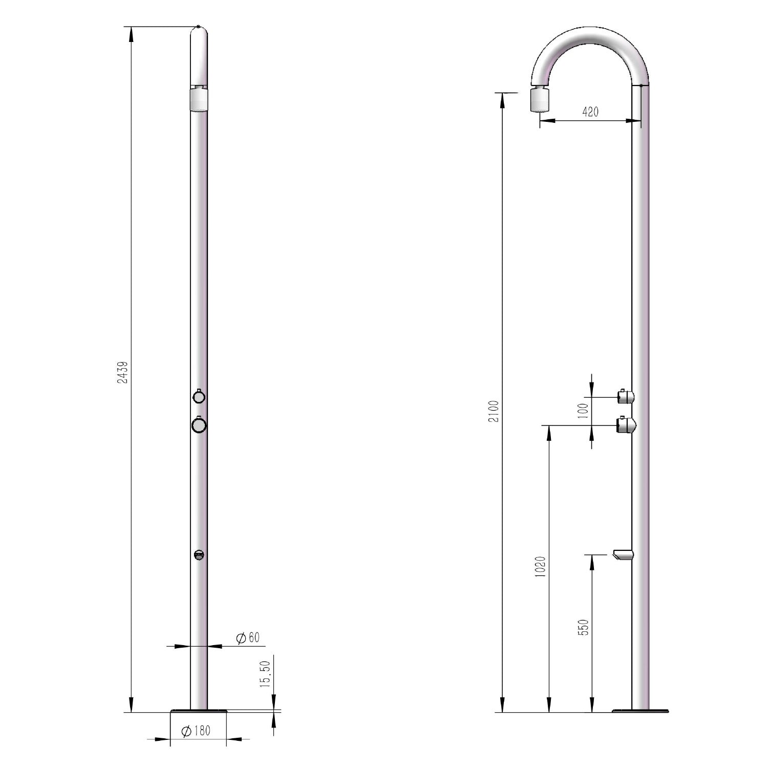 doccia orosei oro in acciaio inox 316l eleganza e durata