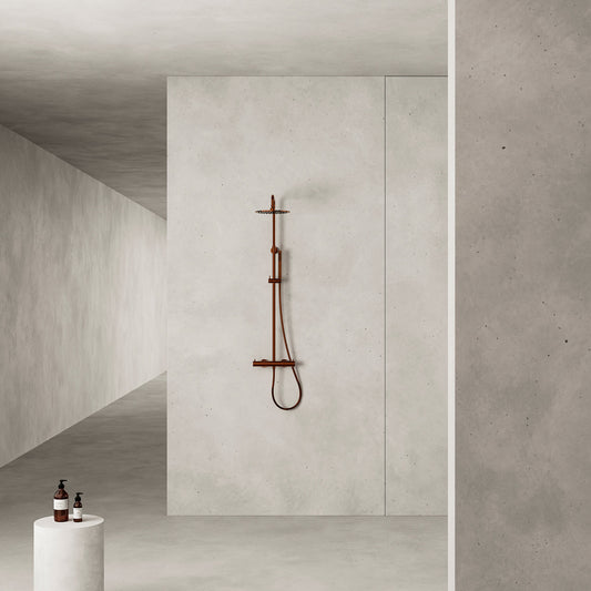 Doccia termostatica inox 316L oro rosa eleganza e qualita