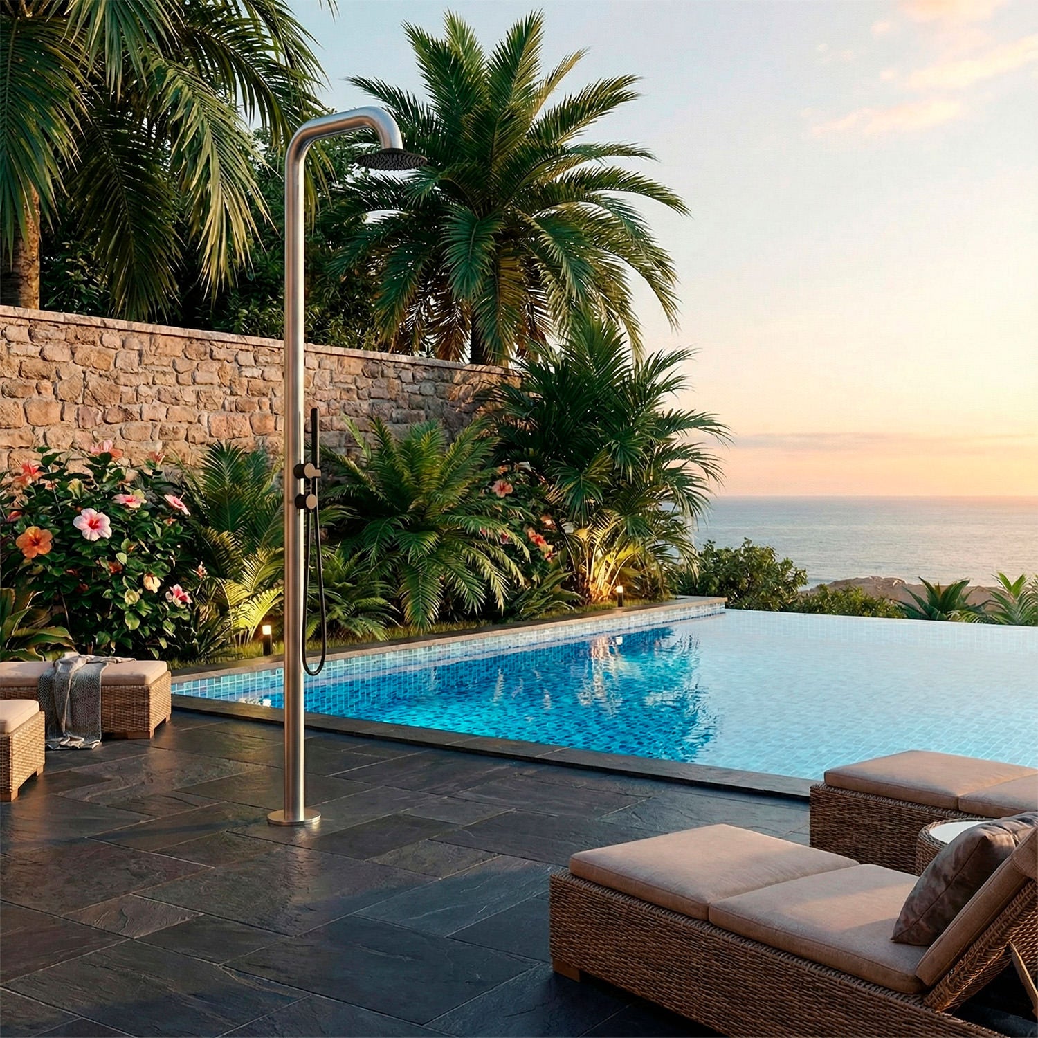 doccia da esterno sined pula inox nera eleganza e qualita pe