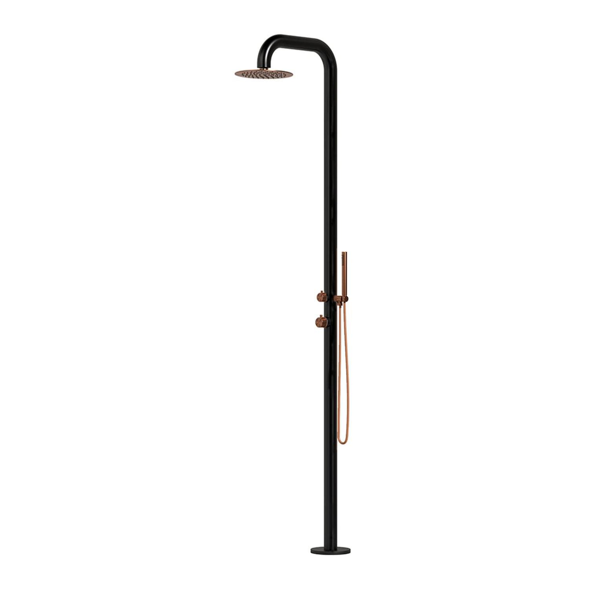 Doccia Nera Inox AISI 316L Per Esterni Con Miscelatore