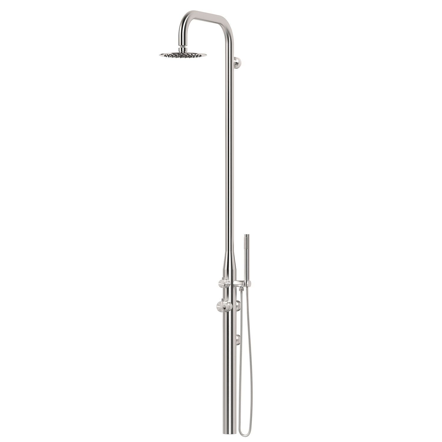 Sined Pula Doccia Per Parete e Esterni Ed Interni In Acciaio 316l Soffione e Doccino Mobile Inox Per Uso Intensivo Interni o Esterni