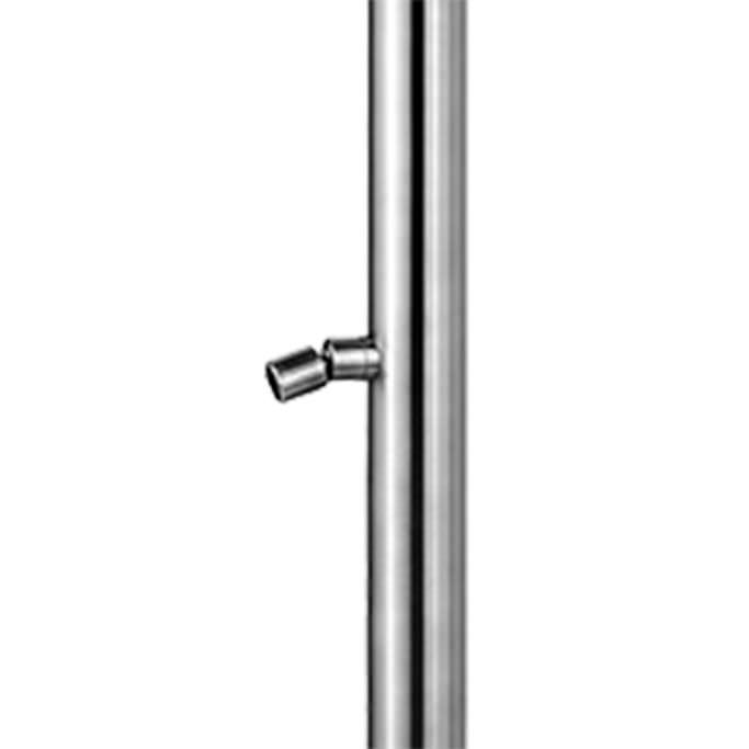 Sined Quartu Doccia Per Esterni In Acciaio 316l Con Soffione e Lavapiedi h 2289 Cm Inox Attacchi a Scomparsa Sulla Base