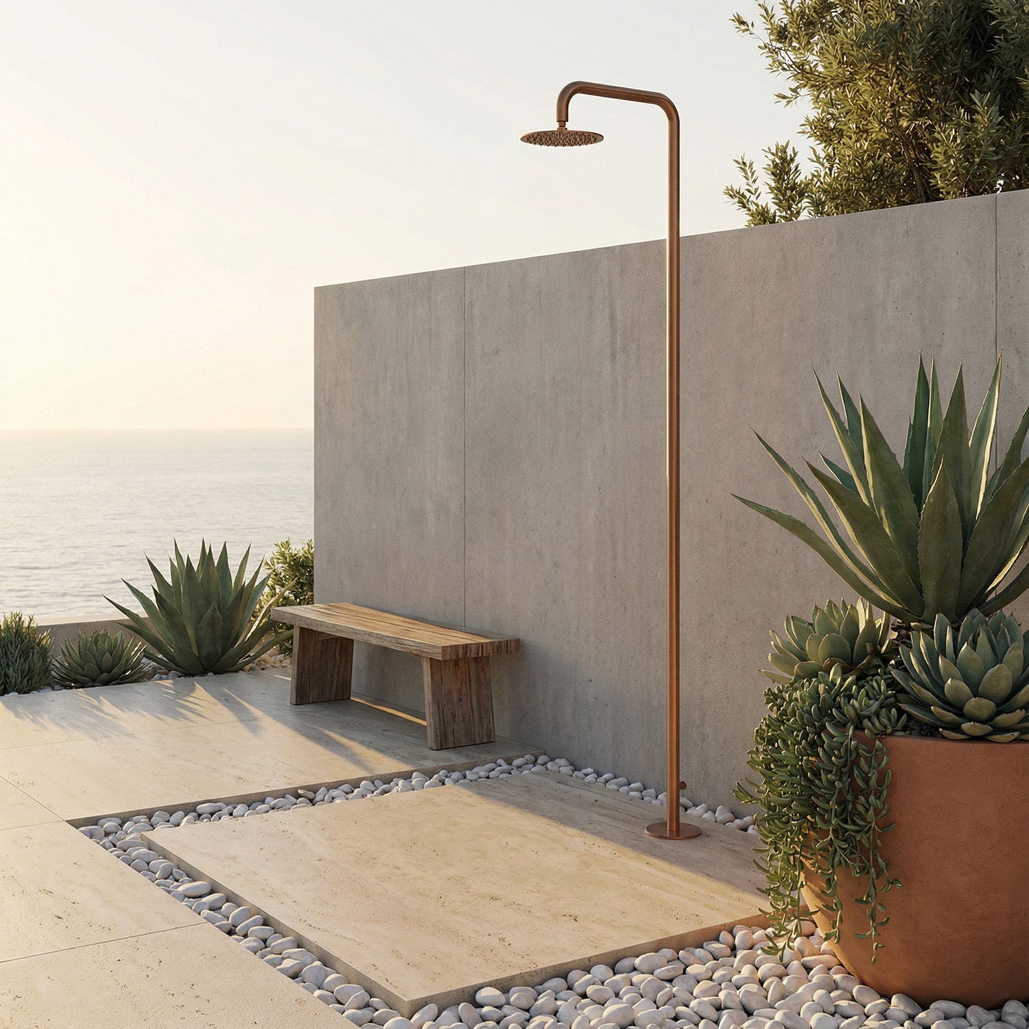 doccia esterna in acciaio inox oro rosa eleganza e durata g