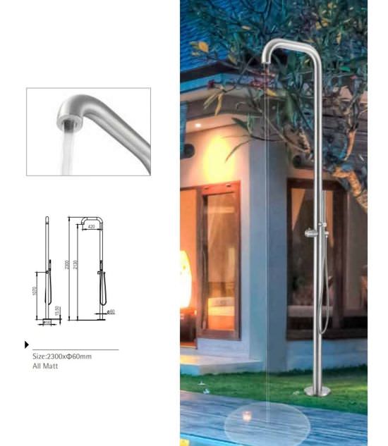 Doccia Sined Sassari Inox Eleganza e Durata Per Il Tuo Giardino