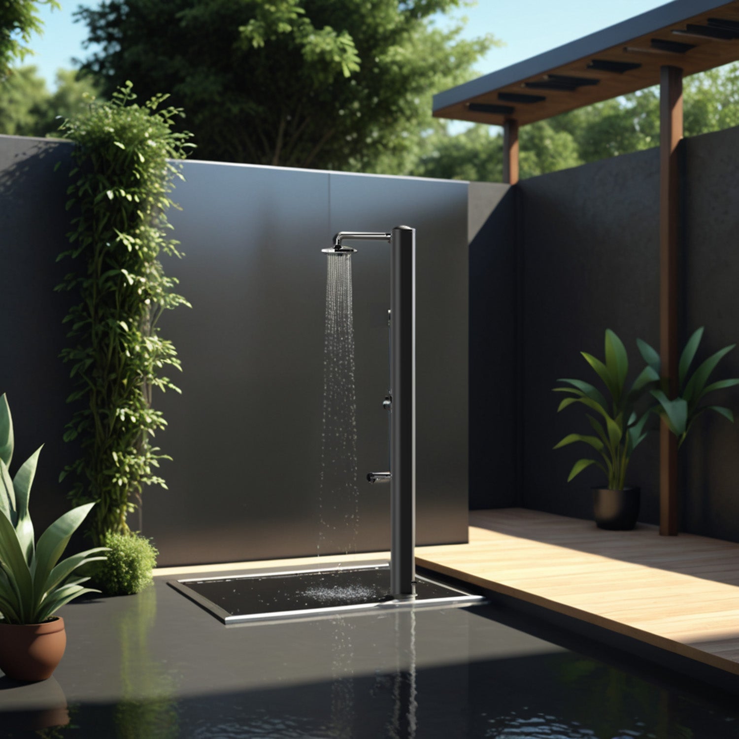 Doccia Solare Nera Da Giardino In Acciaio Inox Sined Eleganza Durabilita e Risparmio Energetico Acquista Ora Per Un Investimento Sicuro Con Consegna Veloce e Garanzia Postvendita
