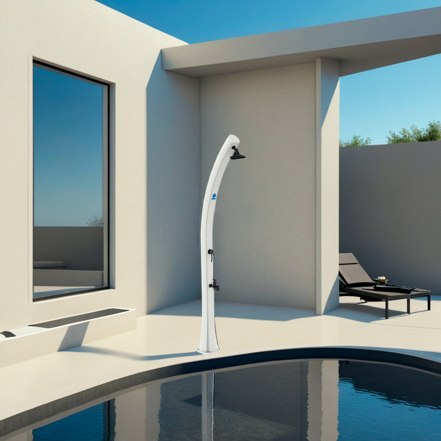 Doccia Solare Bianca Sined Sole Per Giardino e Piscina