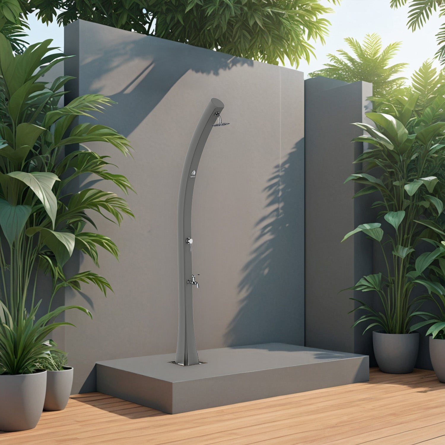Doccia Solare Sined Sole Grigia Per Piscina Design Elegante Materiali Resistenti Installazione Facile Acquista Ora