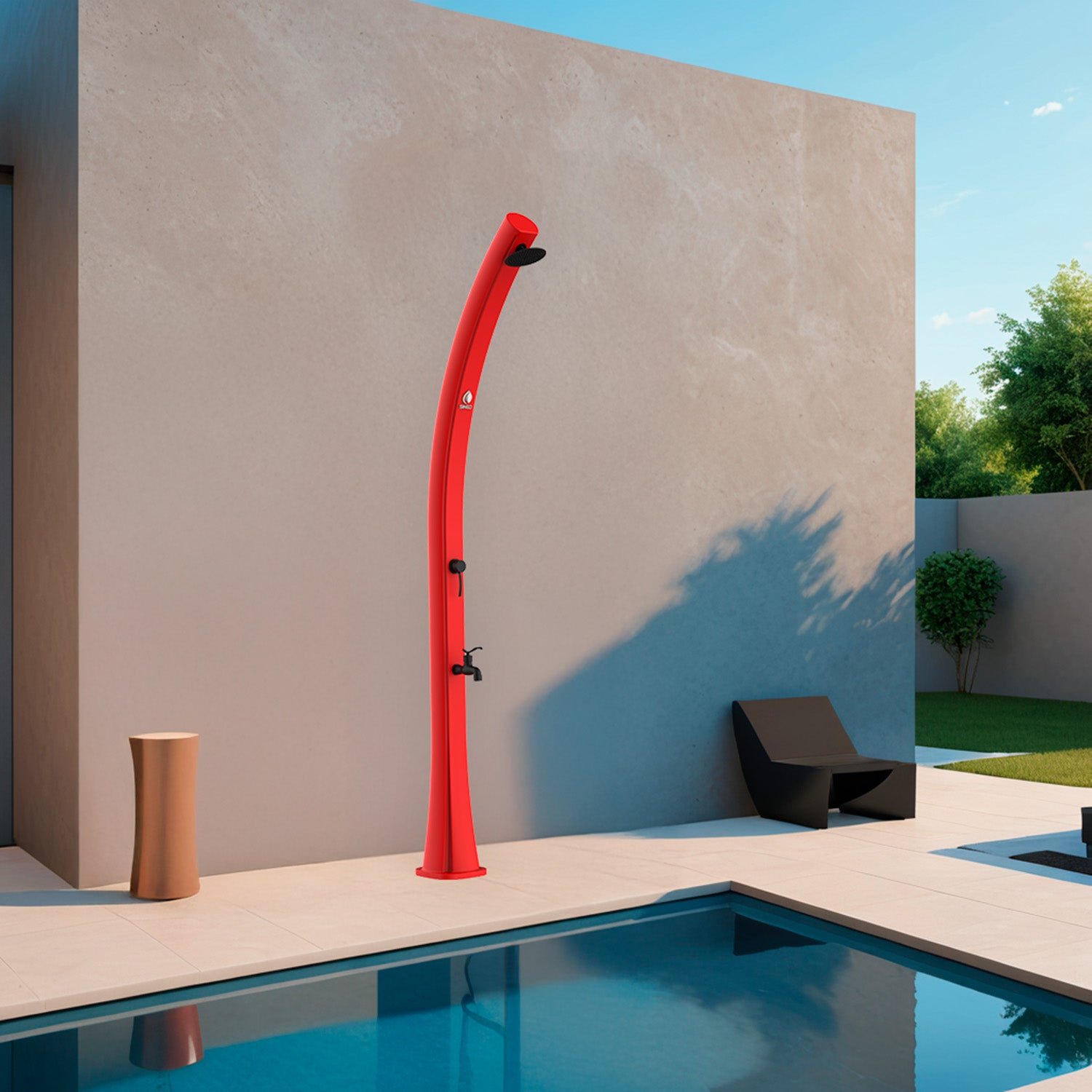 Doccia Solare Rossa Sined Per Giardino e Piscina