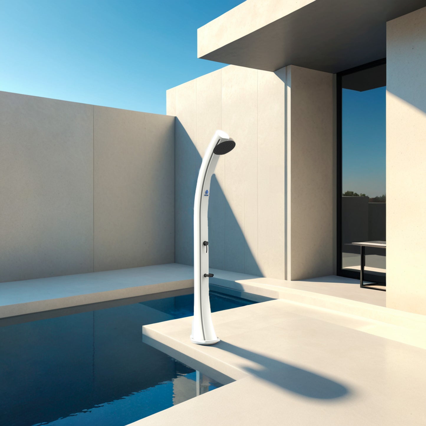 Doccia Solare Bianca Sined Sole Xxl Per Giardino e Piscina