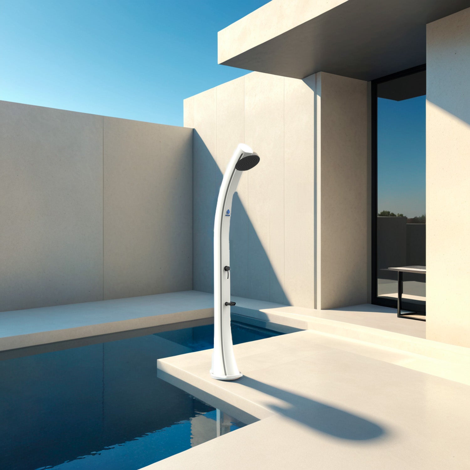 Doccia Solare Bianca Sined Sole Xxl Per Giardino e Piscina