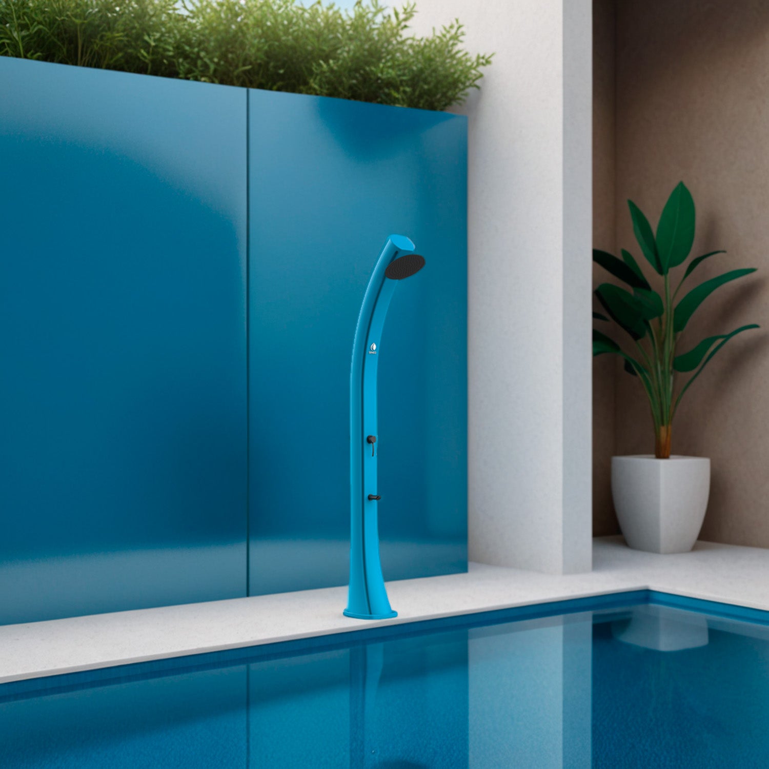 Doccia Solare Sined Sole XXl Blu Per Giardino e Piscina