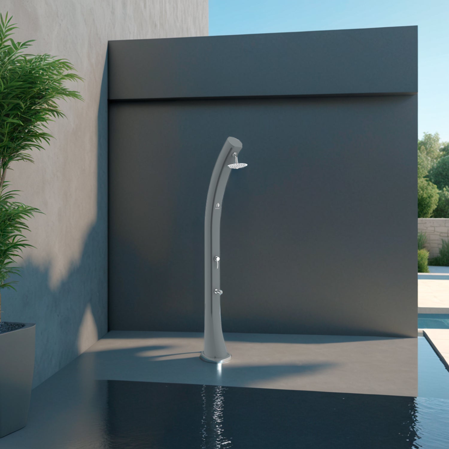 Doccia Solare Grigia Sined Sole Xxl Per Giardino e Piscina