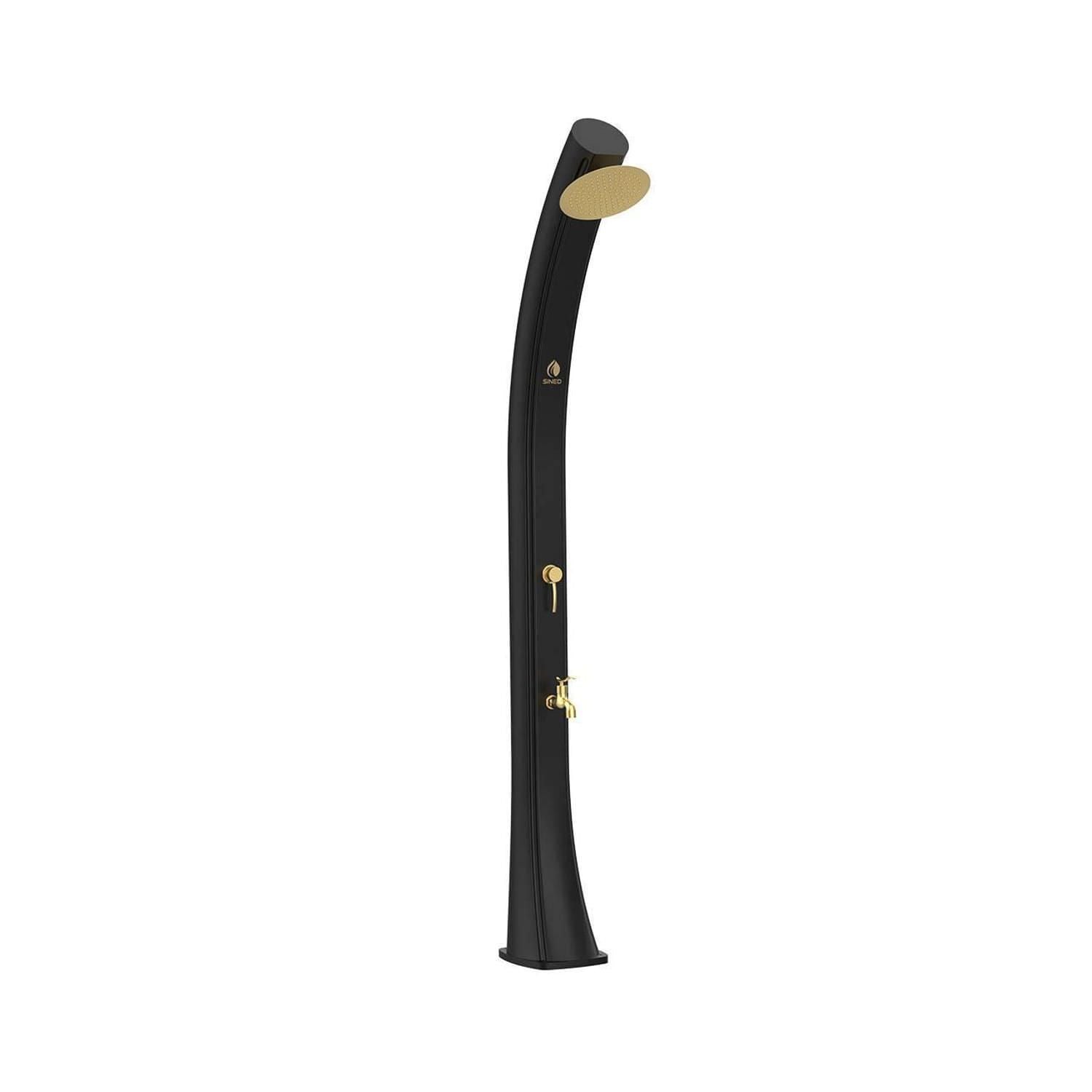 Doccia Solare Nera e Oro Per Giardino Soffione 20 Cm