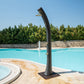 Doccia Solare Nera e Oro Per Giardino Soffione 20 Cm